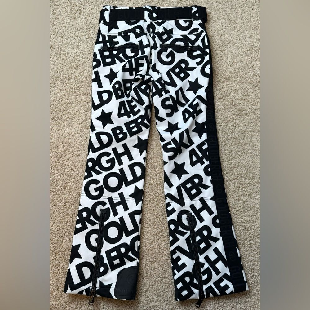 Goldbergh pippa Skistar Ski Pants Pippa Ski Pants White Black Logo Waterproof 10 - Picture 5 of 6